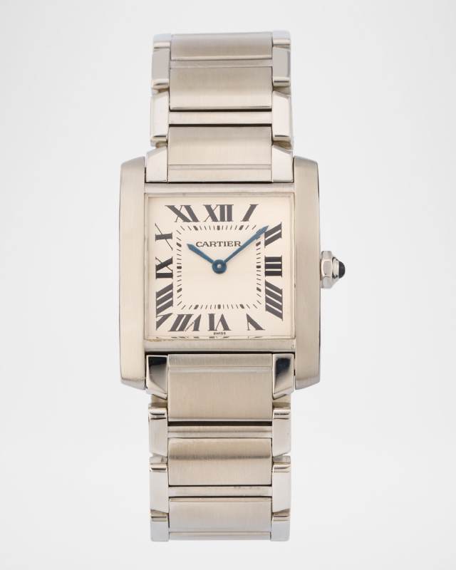 Cartier Stainless Steel Tank Francaise 25mm Vintage 1990s Watch